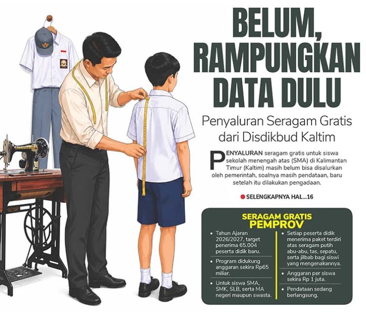Belum, Rampungkan Data Dulu, Penyaluran Seragam Gratis dari Disdikbud Kaltim
